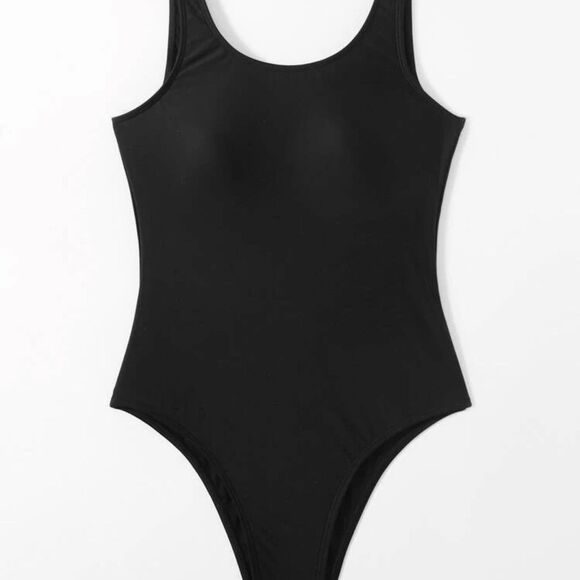 Black One Piece Hi-cut Cheeky Swimsuit Size XS - Picture 3 of 3